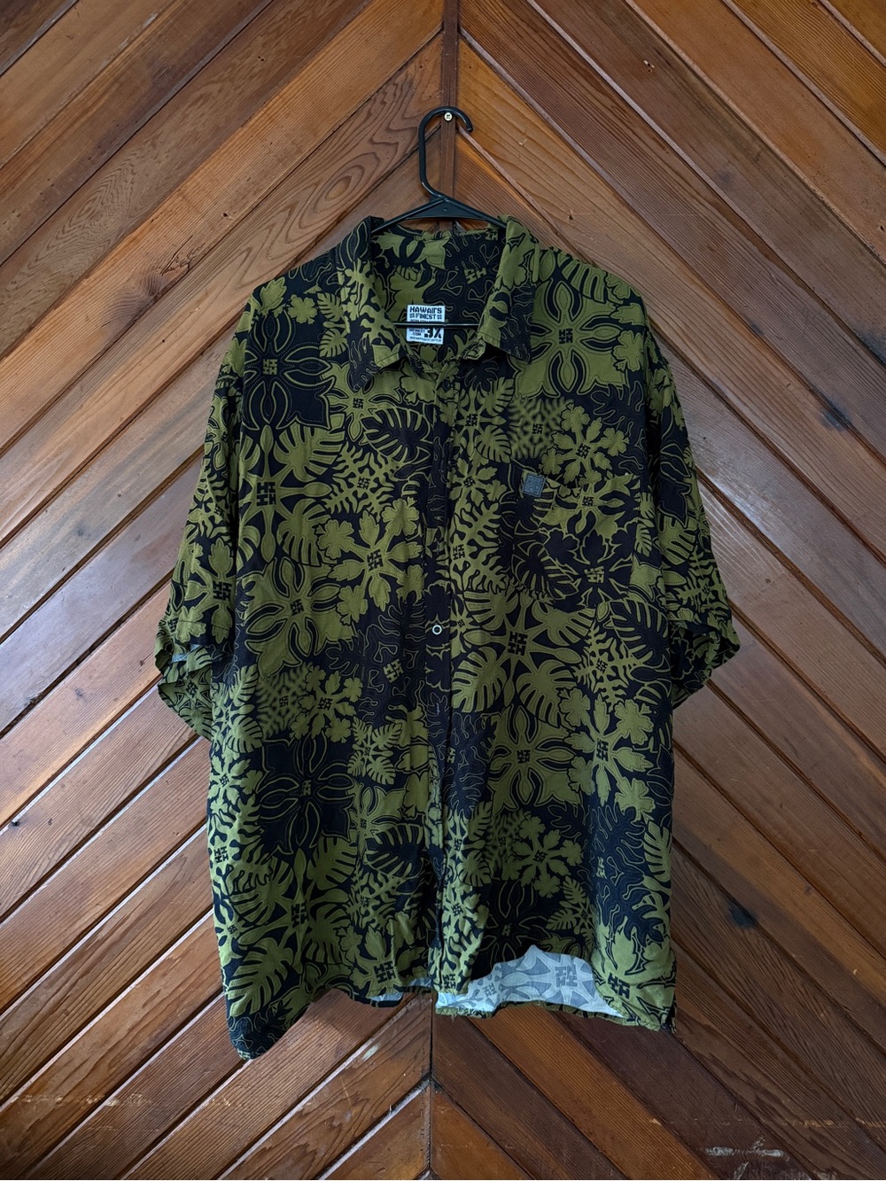 Hawaii’s Finest Olive & Black Button-Up Shirt